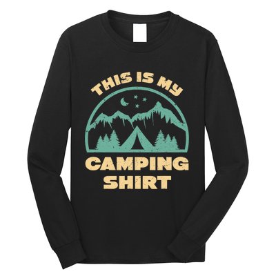 This Is My Camping Funny Retro Camping Long Sleeve Shirt