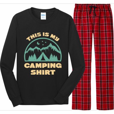 This Is My Camping Funny Retro Camping Long Sleeve Pajama Set