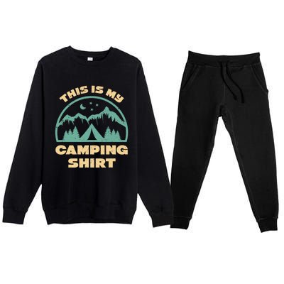 This Is My Camping Funny Retro Camping Premium Crewneck Sweatsuit Set