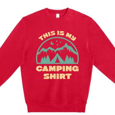 This Is My Camping Funny Retro Camping Premium Crewneck Sweatshirt