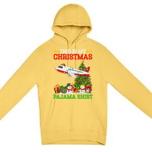 This Is My Christmas Tree Pajamas Airplane Christmas Great Gift Premium Pullover Hoodie