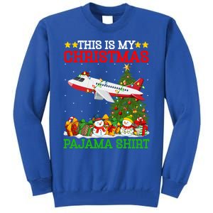 This Is My Christmas Tree Pajamas Airplane Christmas Great Gift Tall Sweatshirt