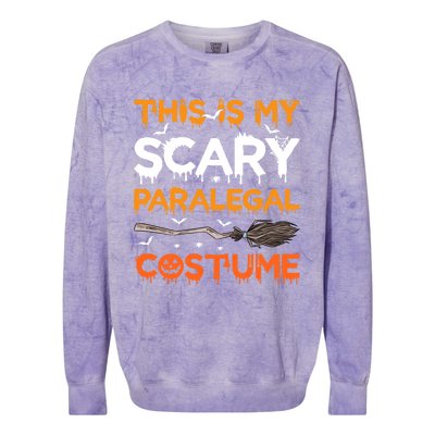 This Is My Scary Paralegal Costume Halloween Great Gift Colorblast Crewneck Sweatshirt