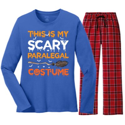 This Is My Scary Paralegal Costume Halloween Great Gift Women's Long Sleeve Flannel Pajama Set 