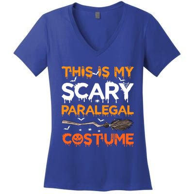 This Is My Scary Paralegal Costume Halloween Great Gift Women's V-Neck T-Shirt