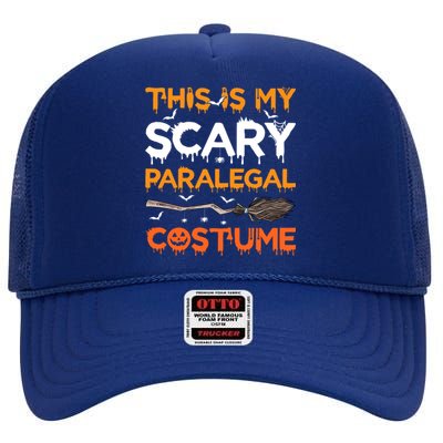 This Is My Scary Paralegal Costume Halloween Great Gift High Crown Mesh Back Trucker Hat