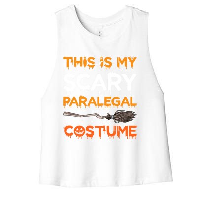 This Is My Scary Paralegal Costume Halloween Great Gift Women's Racerback Cropped Tank