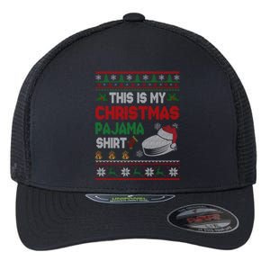 This Is My Christmas Pajama Meaningful Gift Santa Hockey Cool Gift Flexfit Unipanel Trucker Cap