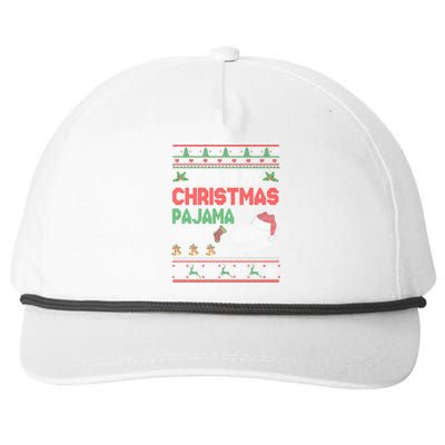 This Is My Christmas Pajama Meaningful Gift Santa Hockey Cool Gift Snapback Five-Panel Rope Hat