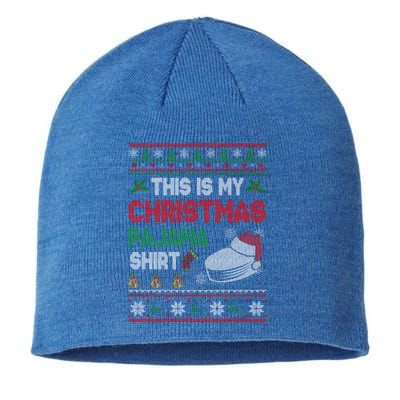 This Is My Christmas Pajama Meaningful Gift Santa Hockey Cool Gift Sustainable Beanie