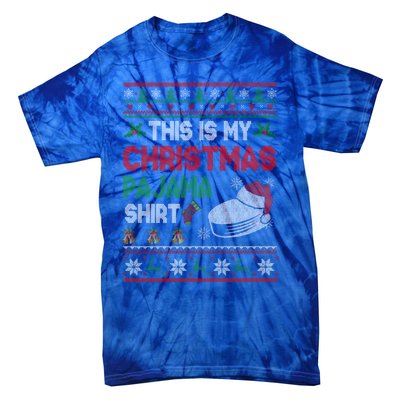 This Is My Christmas Pajama Meaningful Gift Santa Hockey Cool Gift Tie-Dye T-Shirt