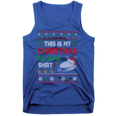 This Is My Christmas Pajama Meaningful Gift Santa Hockey Cool Gift Tank Top