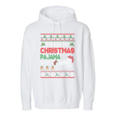 This Is My Christmas Pajama Meaningful Gift Santa Hockey Cool Gift Garment-Dyed Fleece Hoodie