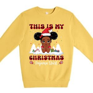 This Is My Christmas Pajama Black African American Gift Premium Crewneck Sweatshirt