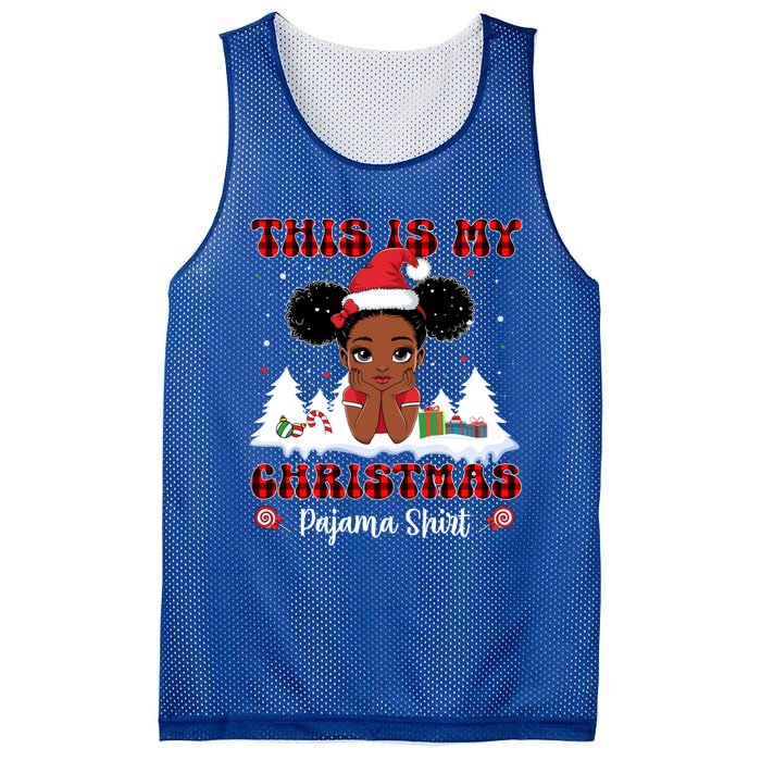 This Is My Christmas Pajama Black African American Gift Mesh Reversible Basketball Jersey Tank