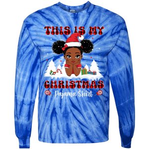 This Is My Christmas Pajama Black African American Gift Tie-Dye Long Sleeve Shirt