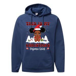 This Is My Christmas Pajama Black African American Gift Performance Fleece Hoodie