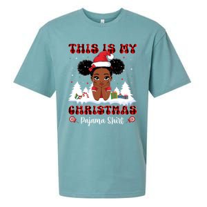 This Is My Christmas Pajama Black African American Gift Sueded Cloud Jersey T-Shirt