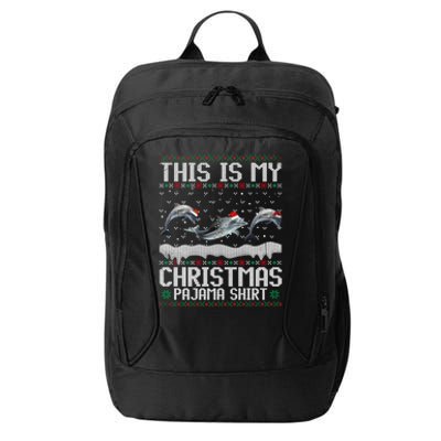 This Is My Christmas Lights Pajama Dolphin Lover Xmas Gift City Backpack