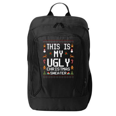 This Is My Ugly Christmas Sweater Funny Festive City Backpack