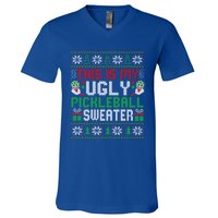 This Is My Ugly Pickleball Christmas Funny Gift V-Neck T-Shirt