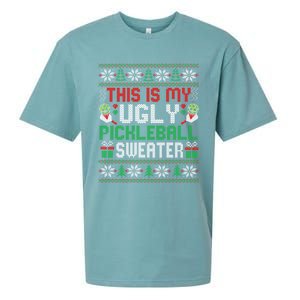 This Is My Ugly Pickleball Christmas Funny Gift Sueded Cloud Jersey T-Shirt