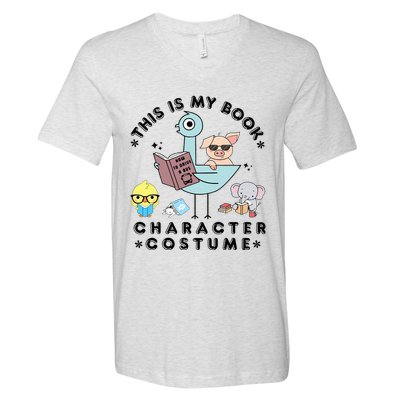 This Is My Book Character Costume Funny Pigeon Reading V-Neck T-Shirt