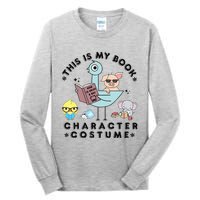 This Is My Book Character Costume Funny Pigeon Reading Tall Long Sleeve T-Shirt