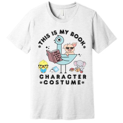 This Is My Book Character Costume Funny Pigeon Reading Premium T-Shirt