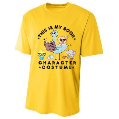 This Is My Book Character Costume Funny Pigeon Reading Performance Sprint T-Shirt