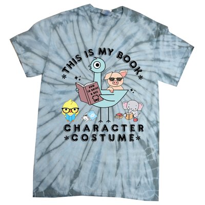 This Is My Book Character Costume Funny Pigeon Reading Tie-Dye T-Shirt