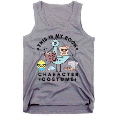 This Is My Book Character Costume Funny Pigeon Reading Tank Top