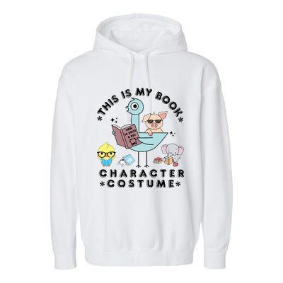 This Is My Book Character Costume Funny Pigeon Reading Garment-Dyed Fleece Hoodie