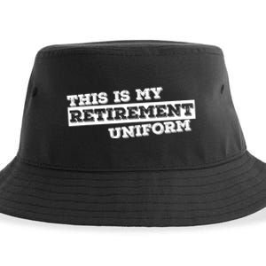 This Is My Retirement Uniform Funny Retirement Sustainable Bucket Hat