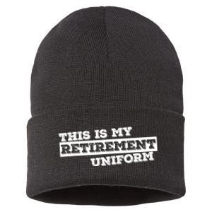 This Is My Retirement Uniform Funny Retirement Sustainable Knit Beanie