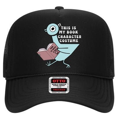 This Is My Book Character Costume Funny Pigeon Reading High Crown Mesh Back Trucker Hat