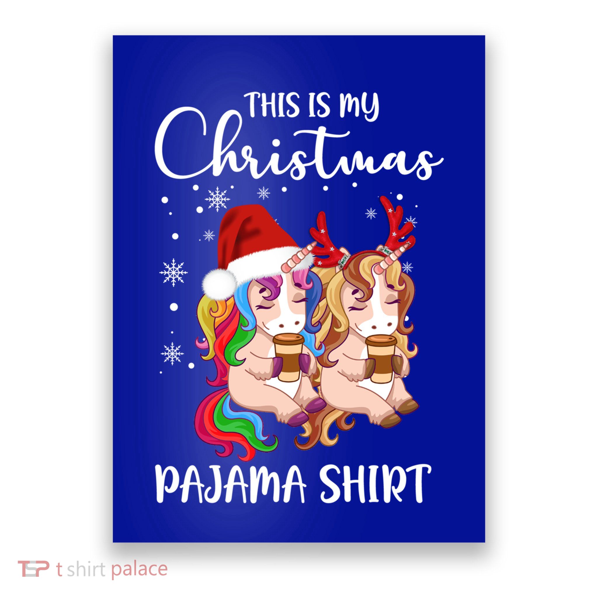 This Is My Christmas Pajama Cute Gift Funny Unicorn Xmas Gift Poster