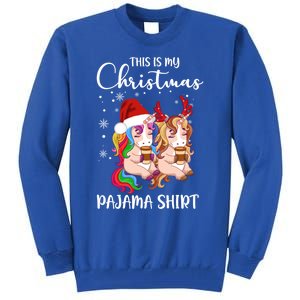 This Is My Christmas Pajama Cute Gift Funny Unicorn Xmas Gift Tall Sweatshirt