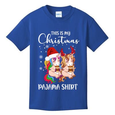 This Is My Christmas Pajama Cute Gift Funny Unicorn Xmas Gift Kids T-Shirt