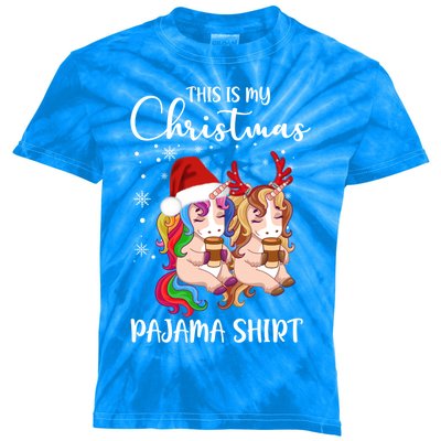 This Is My Christmas Pajama Cute Gift Funny Unicorn Xmas Gift Kids Tie-Dye T-Shirt