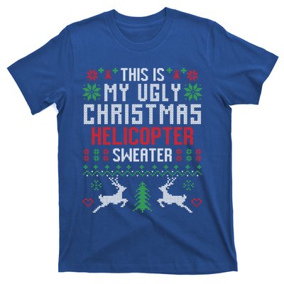 This Is My Ugly Christmas Helicopter Sweater Pilot Gift T-Shirt