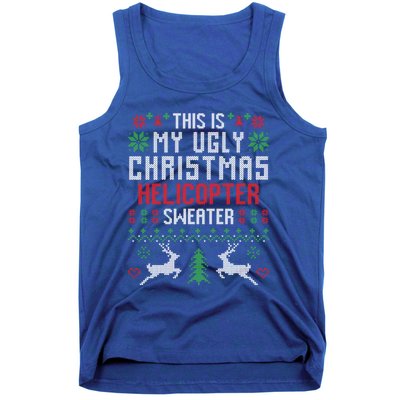 This Is My Ugly Christmas Helicopter Sweater Pilot Gift Tank Top