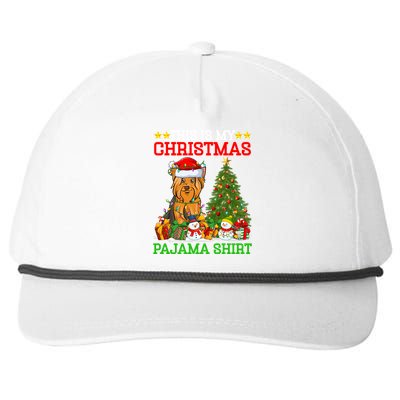 This Is My Christmas Pajamas Yorkshire Terrier Dog Christmas Cool Gift Snapback Five-Panel Rope Hat