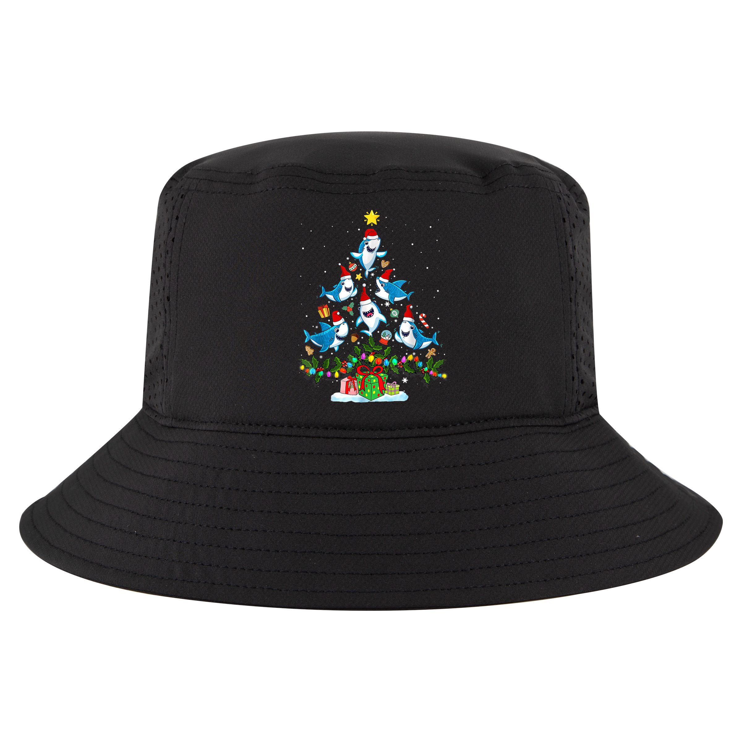 This Is My Christmas Pajama Shirt Funny Christmas Shark Tree Cool Comfort Performance Bucket Hat