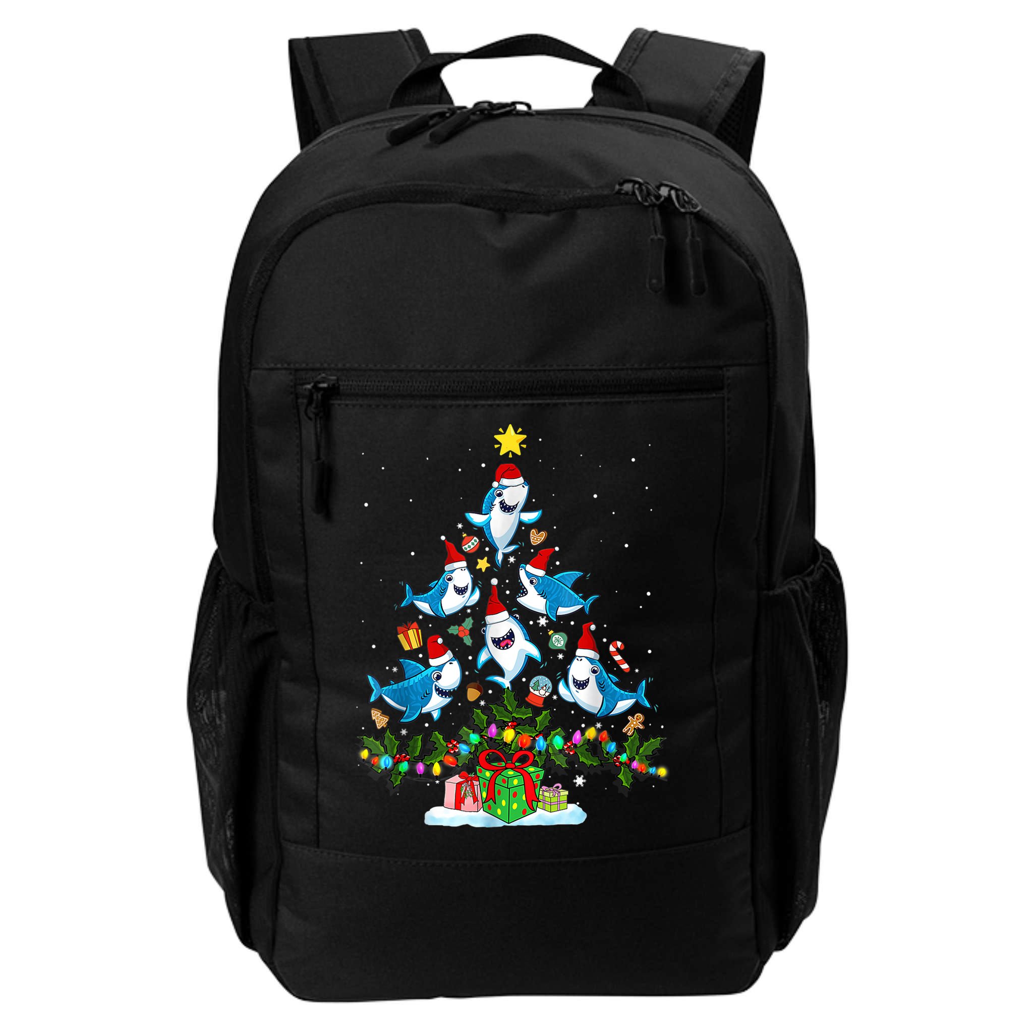 This Is My Christmas Pajama Shirt Funny Christmas Shark Tree Backpack