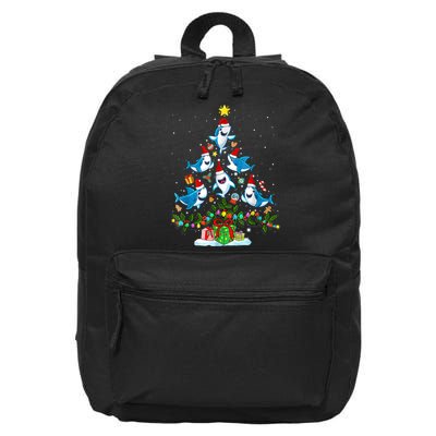 This Is My Christmas Pajama Shirt Funny Christmas Shark Tree 16 in Basic Backpack