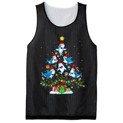 This Is My Christmas Pajama Shirt Funny Christmas Shark Tree Mesh Reversible Basketball Jersey Tank