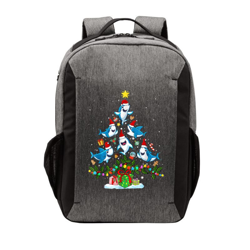 This Is My Christmas Pajama Shirt Funny Christmas Shark Tree Vector Backpack
