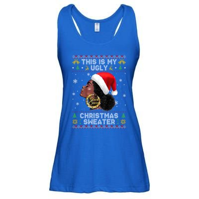 This Is My Ugly Sweater Funny Christmas Black Queen Santa Gift Ladies Essential Flowy Tank