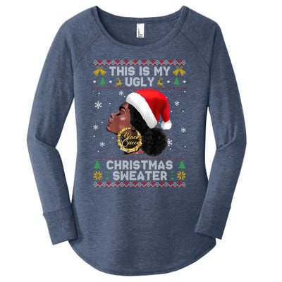 This Is My Ugly Sweater Funny Christmas Black Queen Santa Gift Women's Perfect Tri Tunic Long Sleeve Shirt